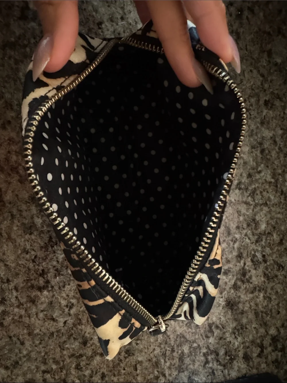 Victoria's Secret Leopard Print Cosmetic Bag with Gold Logo